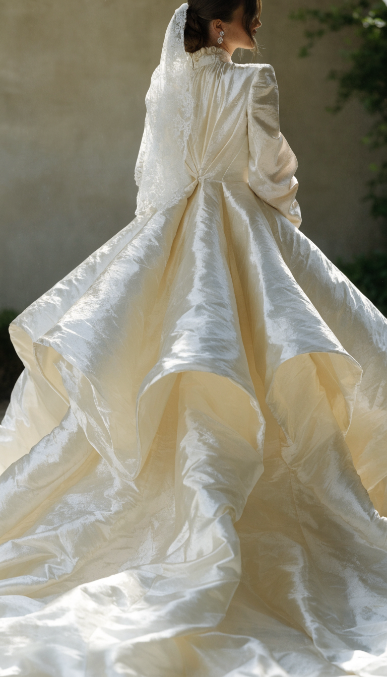 royal silk taffeta voluminous wedding dress